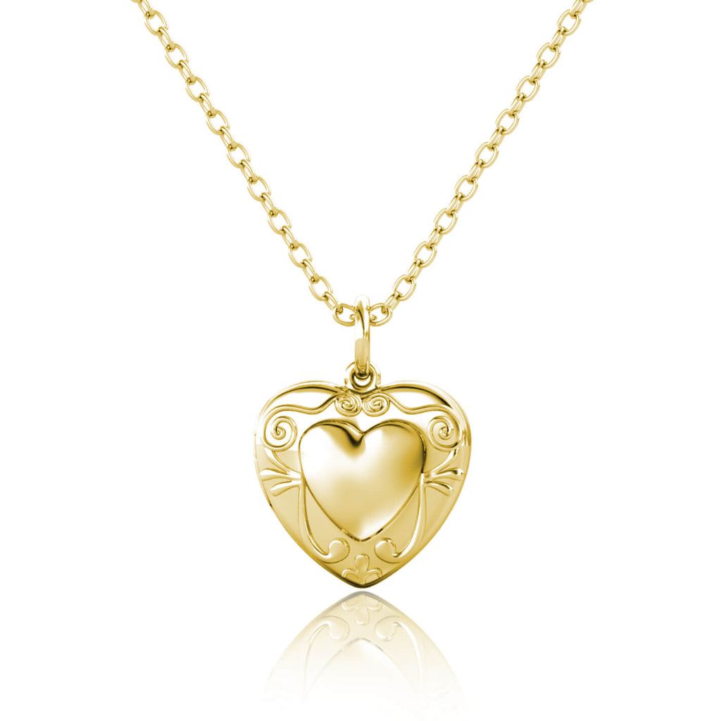 Personalised Photo Heart Locket Necklace with Picture Inside Gold