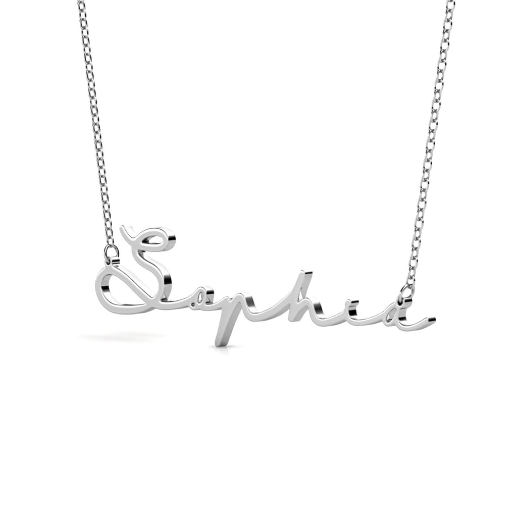 Personalised Cursive Name Necklace Sterling Silver