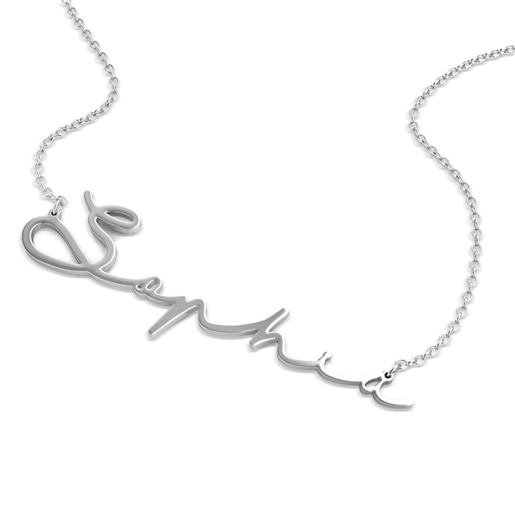 Personalised Cursive Name Necklace Sterling Silver