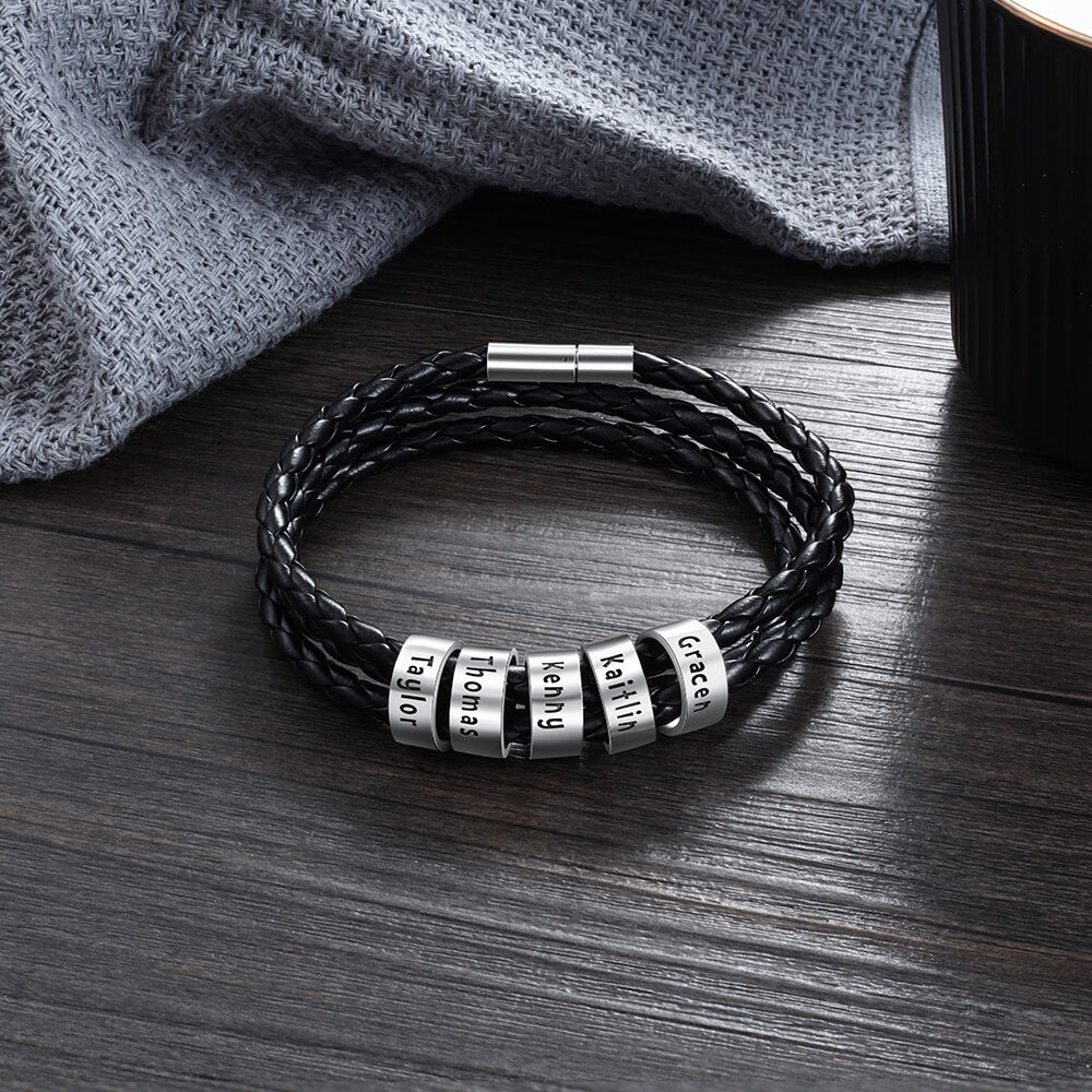 Men's Bracelets Online | Buy Engraved Leather Bracelets for Men