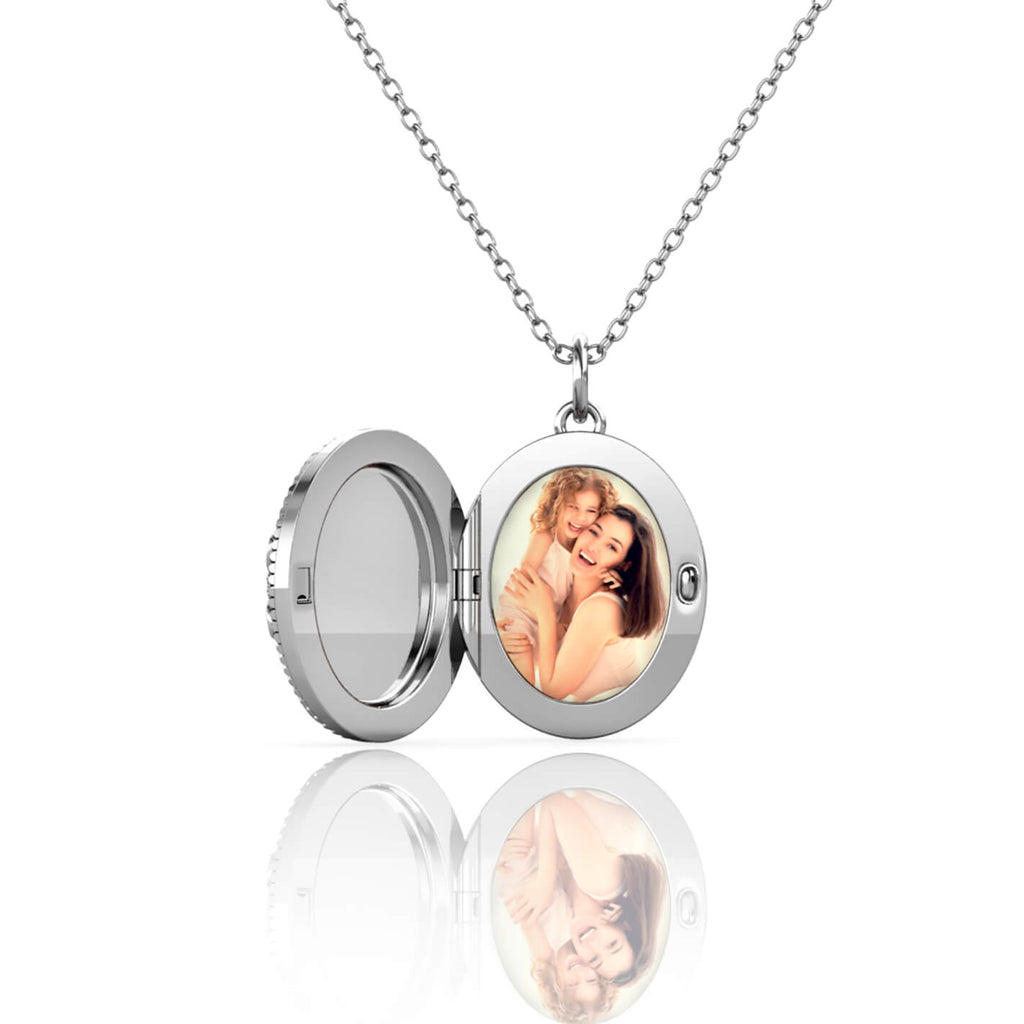 Personalised Photo Oval Locket Necklace with Picture Inside Sterling Silver