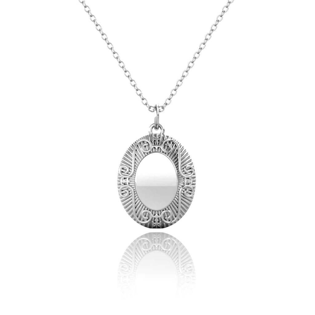 Personalised Photo Oval Locket Necklace with Picture Inside Sterling Silver