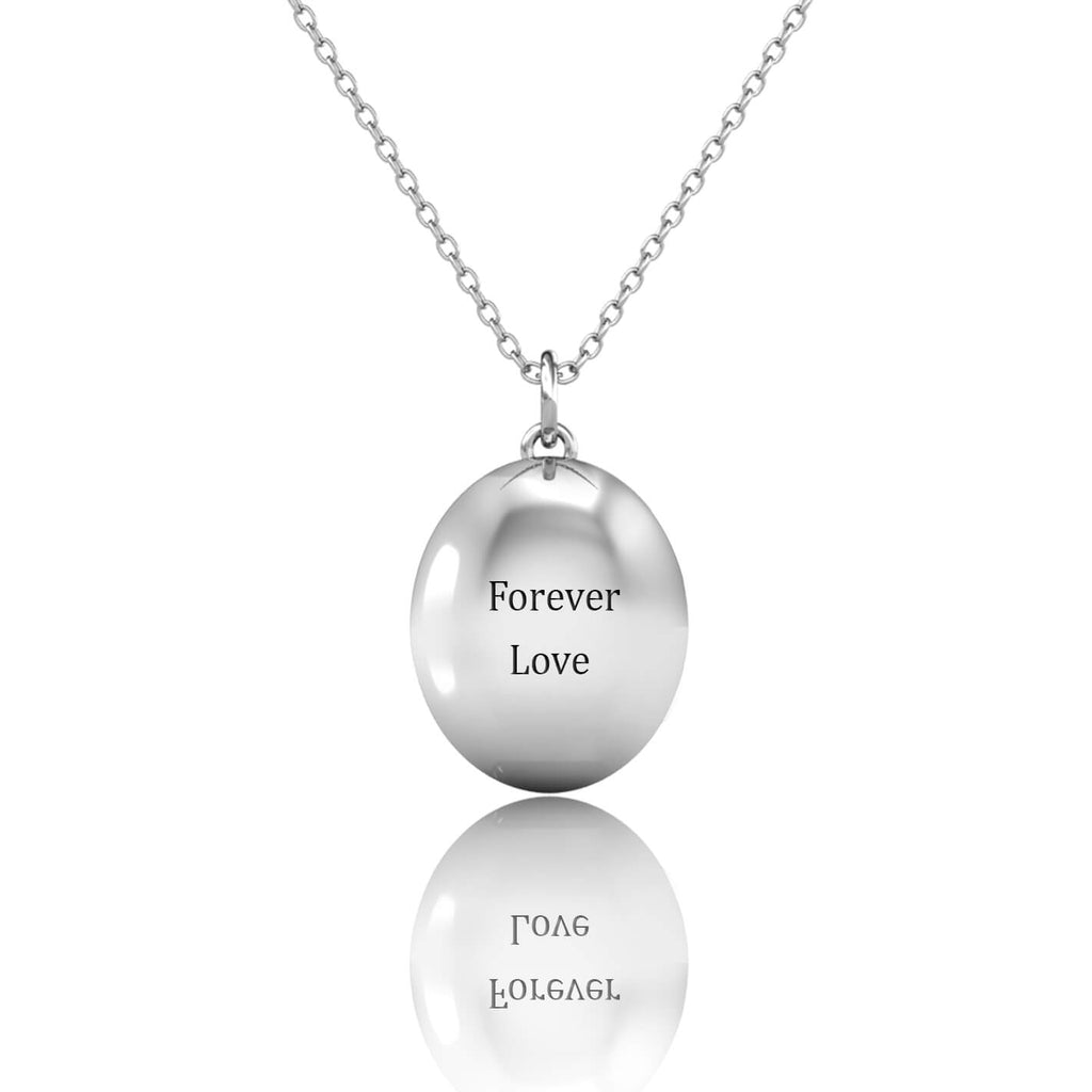 Personalised Photo Oval Locket Necklace with Picture Inside Sterling Silver