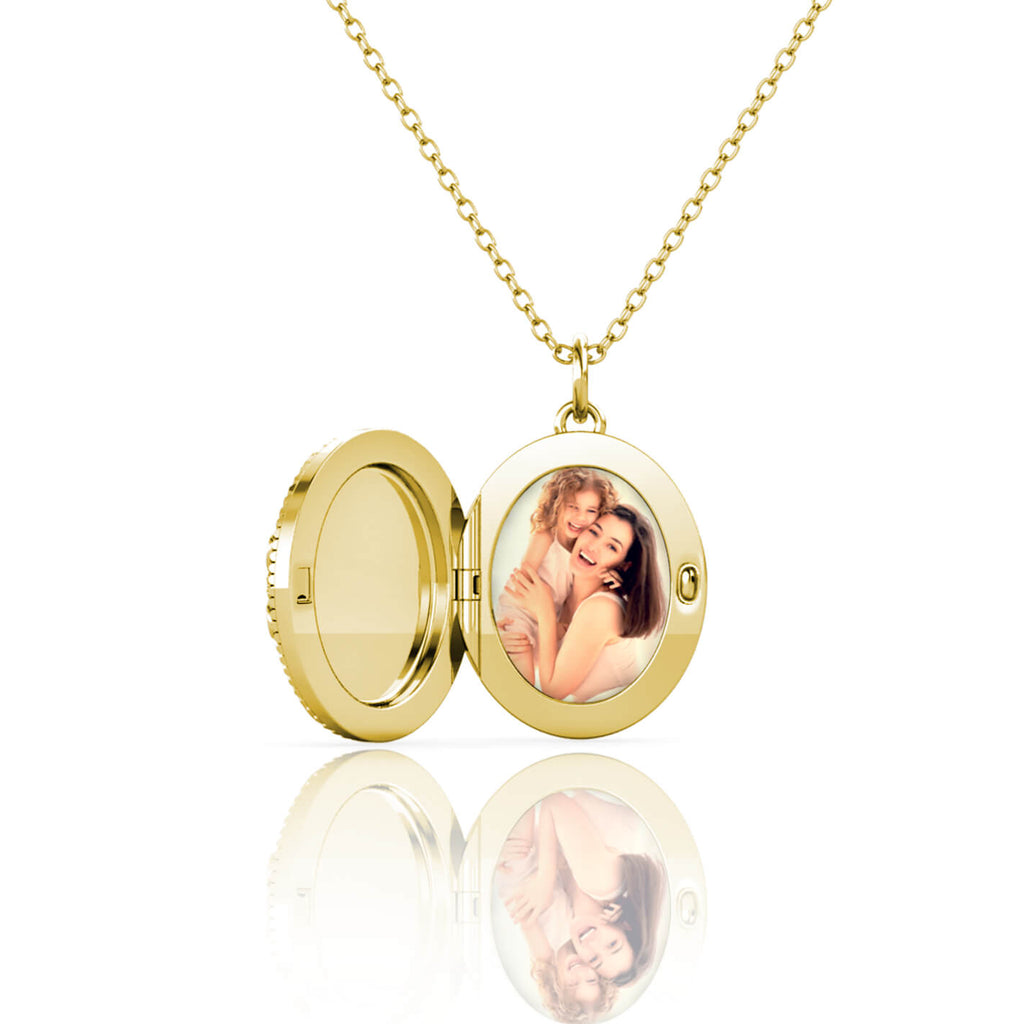 Personalised Photo Oval Locket Necklace with Picture Inside Gold