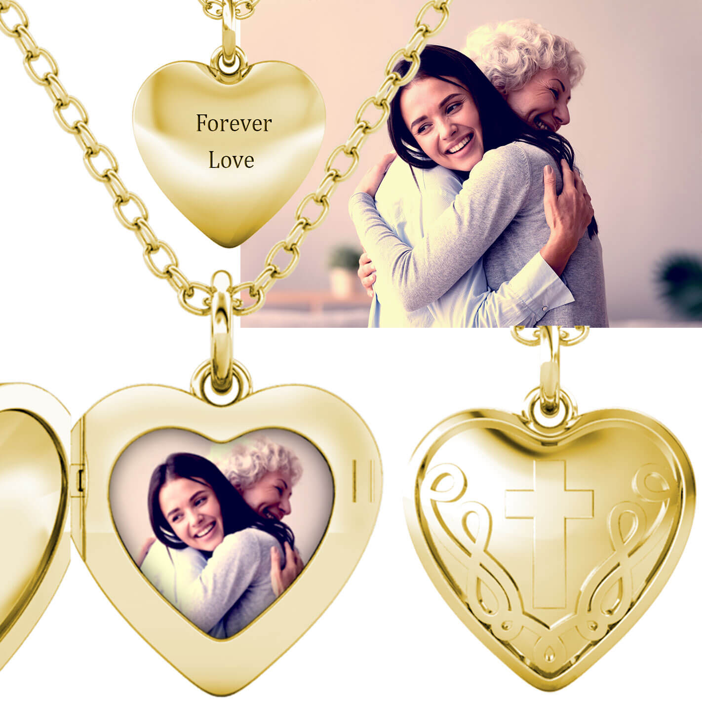 Sterling Silver Photo Projection Memory Necklace with Picture Inside –  IfShe UK