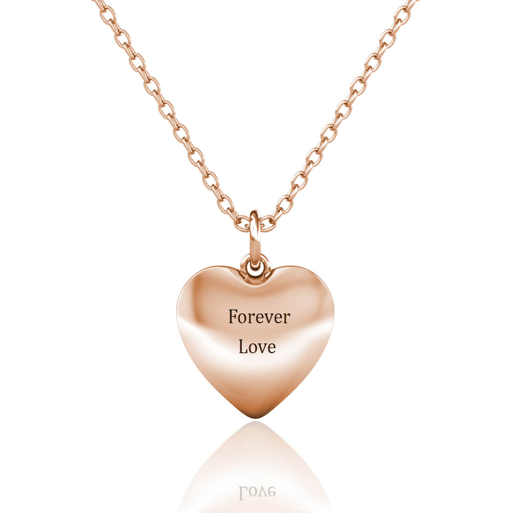 Personalised Photo Heart Locket Necklace with Picture Inside Rose Gold