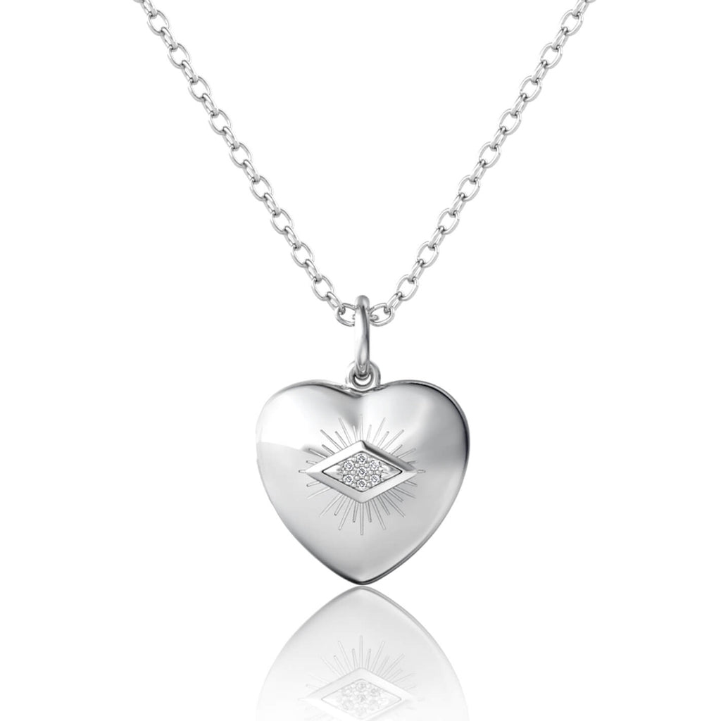 Personalised Photo Heart Locket Necklace with Picture Inside Sterling Silver