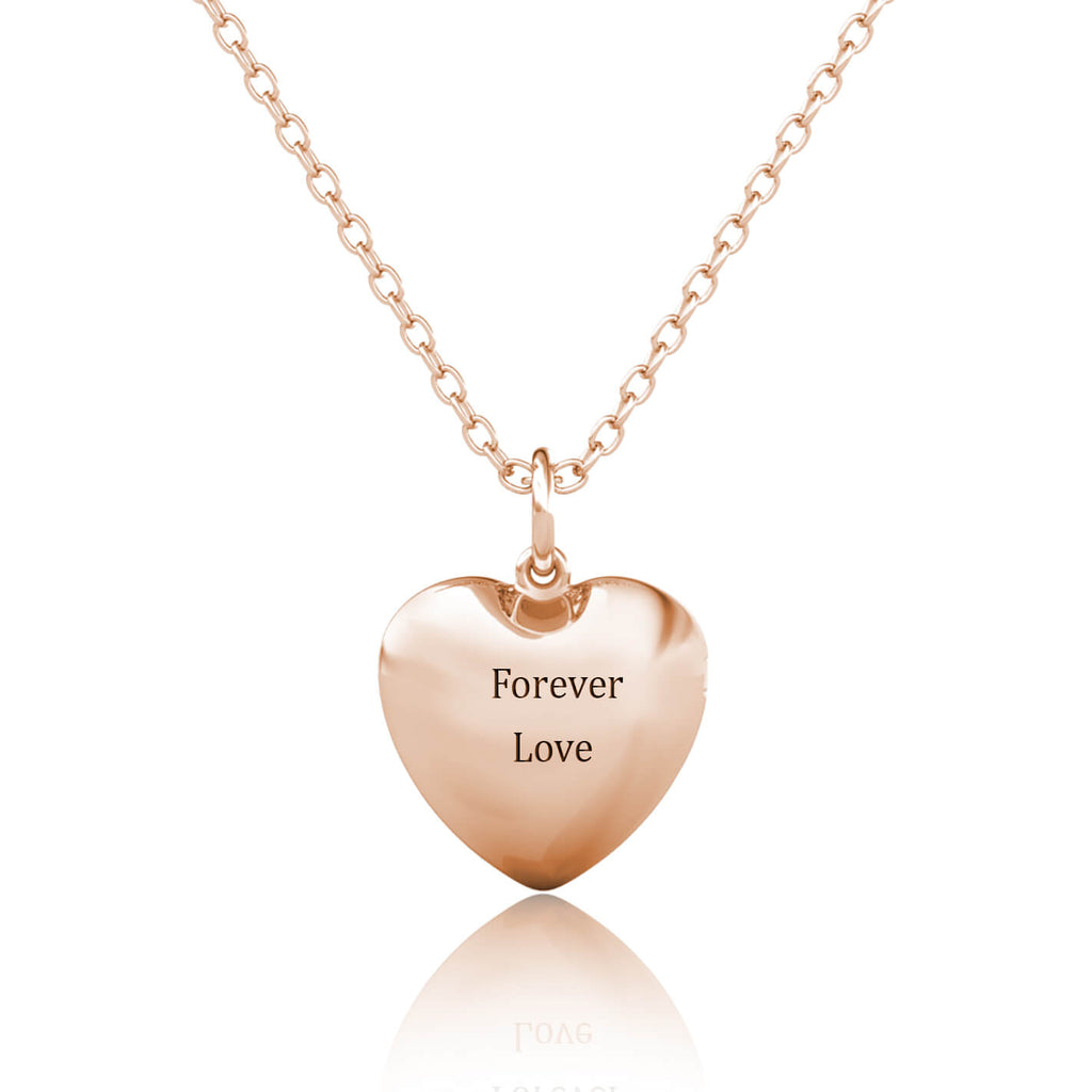 Rose Gold Personalised Photo Heart Locket Necklace with Picture Inside