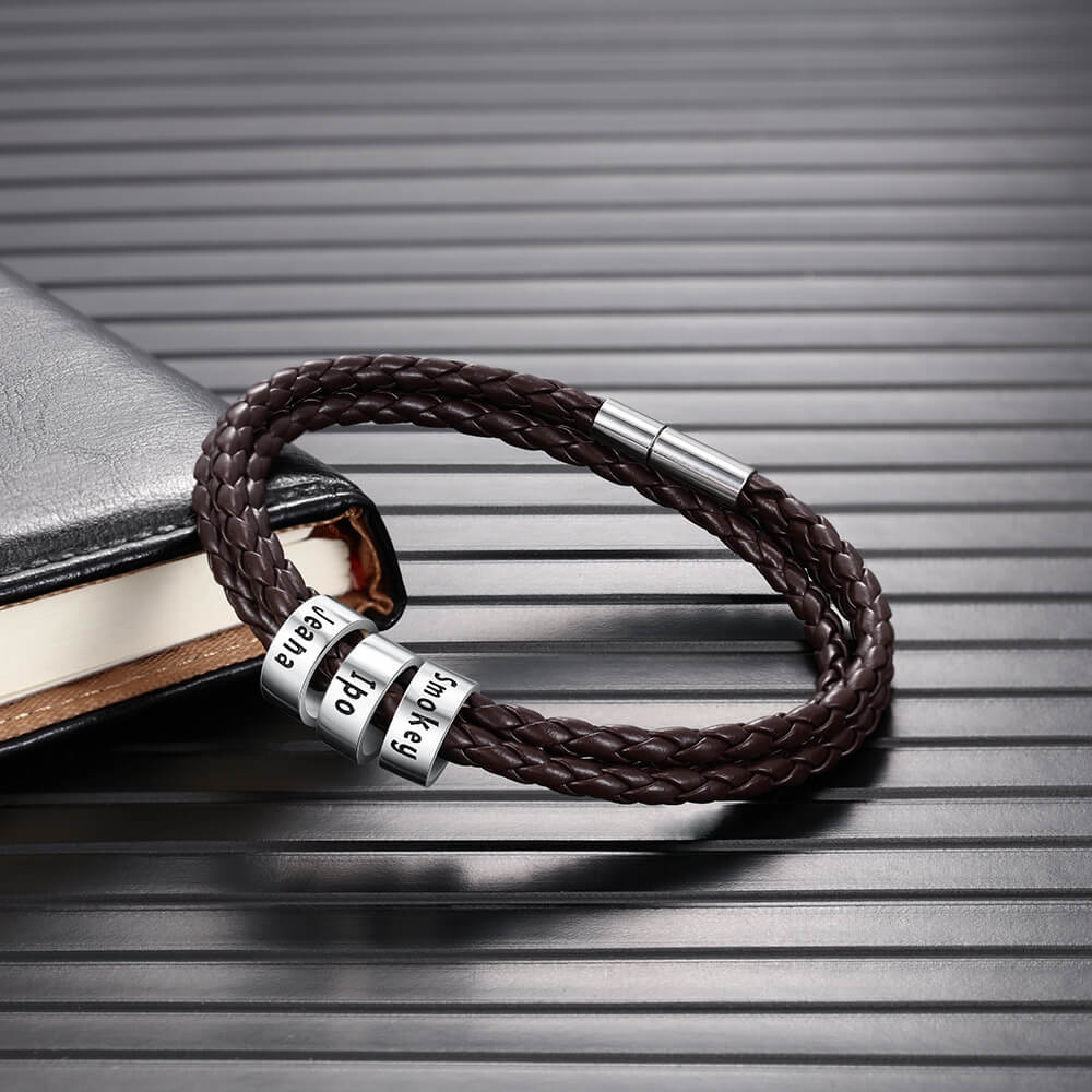 Tribal Men's Black 26cm 6mm Leather Bracelet