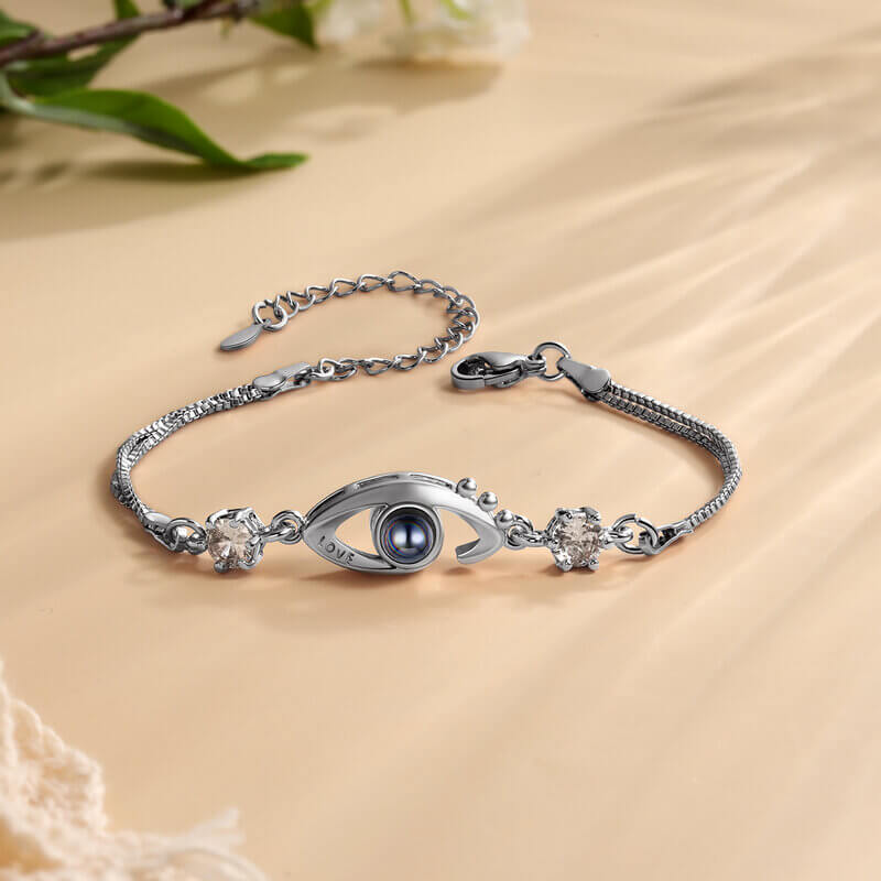 Personalised Photo Projection Bracelet - Eye Charm Photo Bracelet