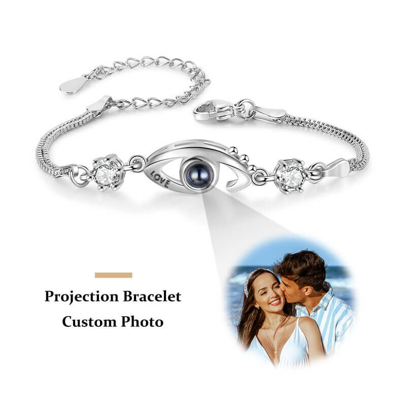 Personalised Photo Projection Bracelet - Eye Charm Photo Bracelet