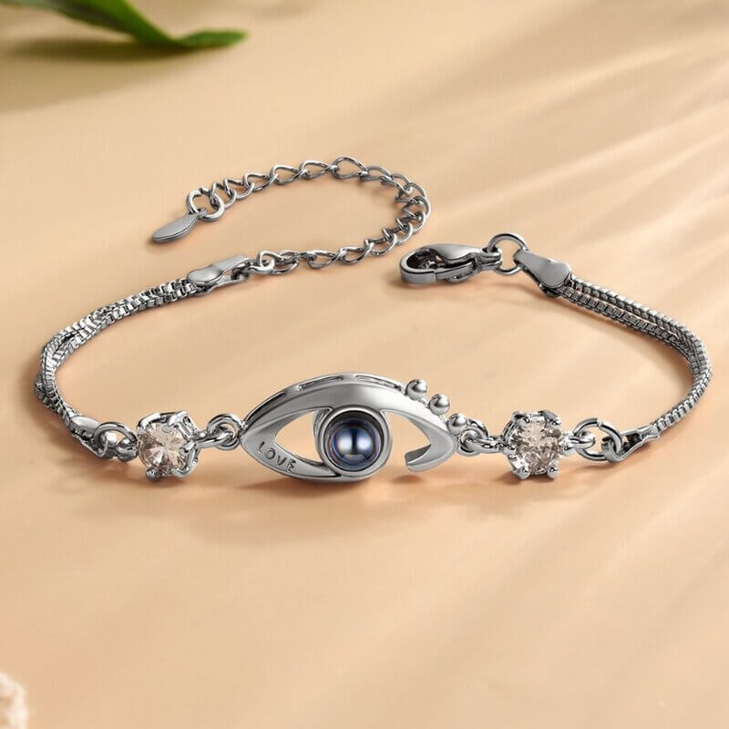 Personalised Photo Projection Bracelet - Eye Charm Photo Bracelet