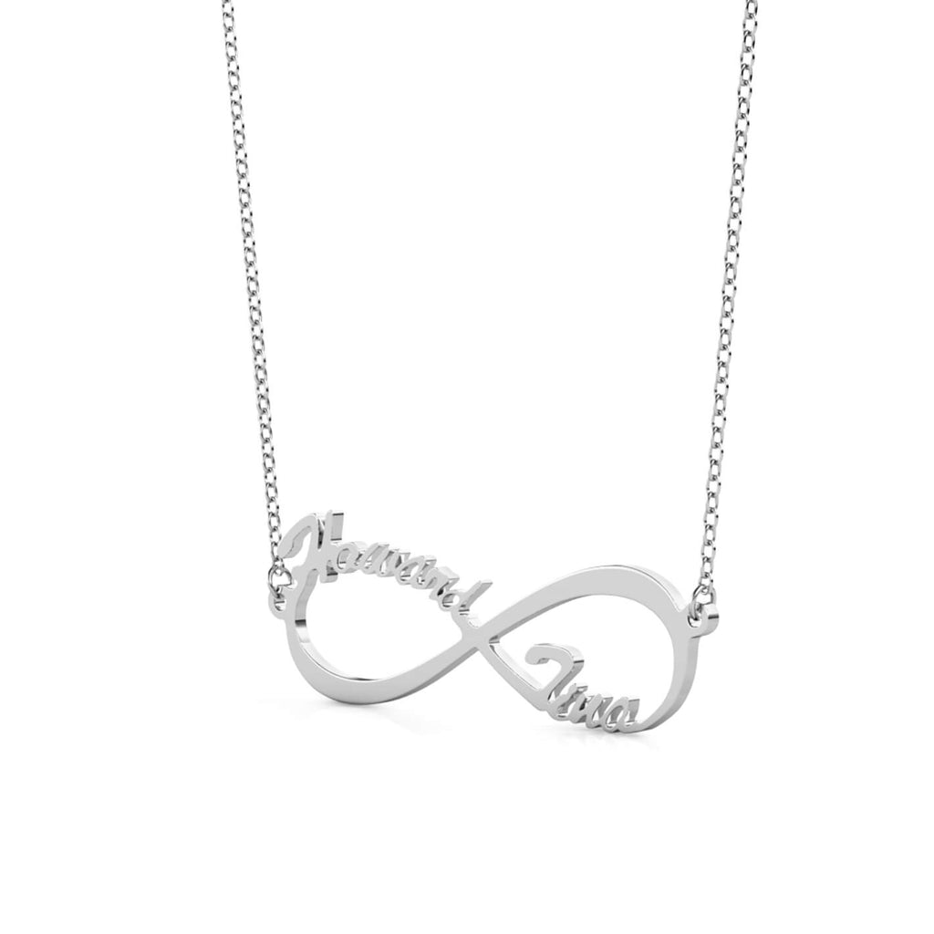 Personalised Infinity Two Names Necklace Sterling Silver