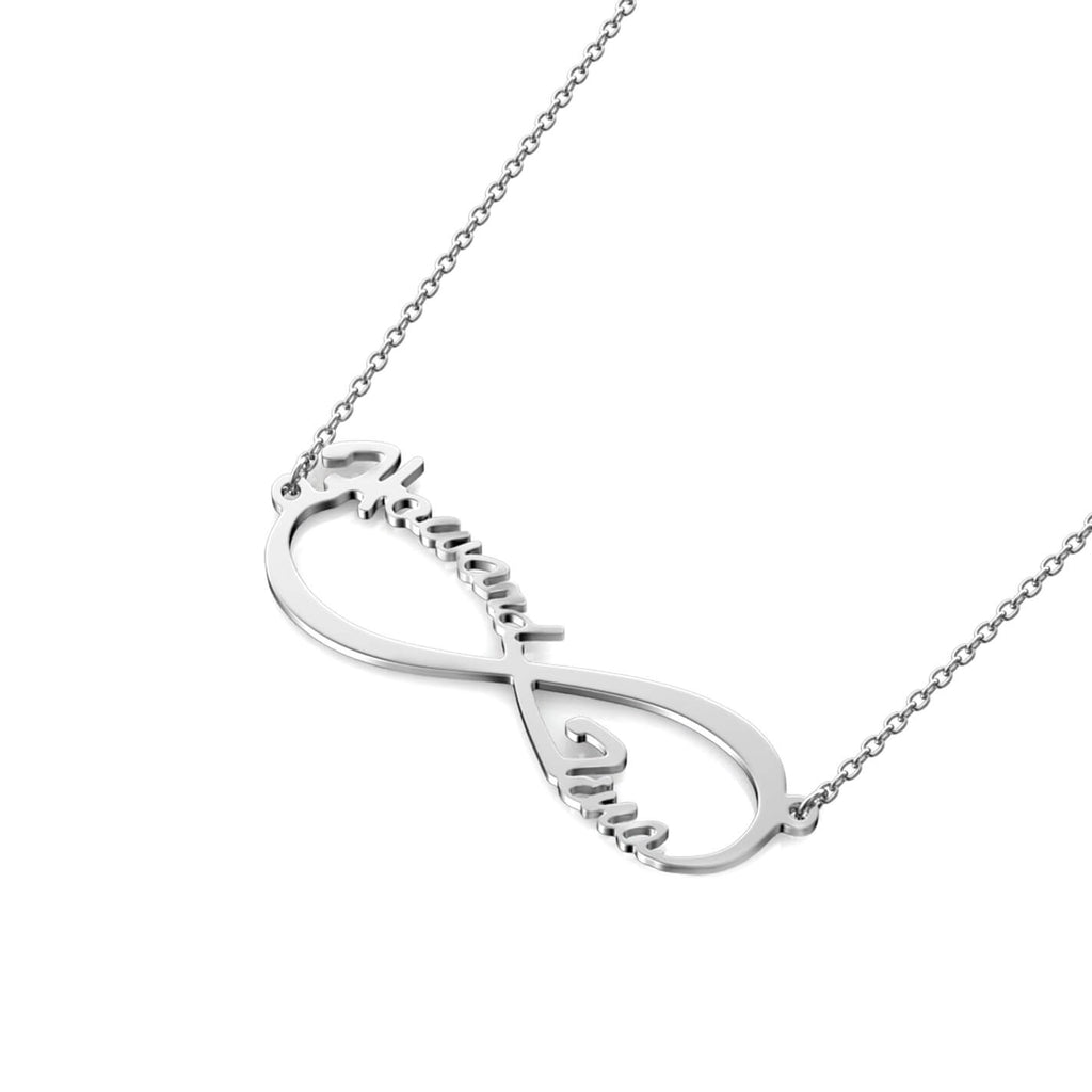Personalised Infinity Two Names Necklace Sterling Silver
