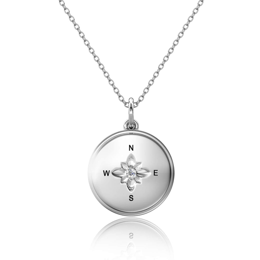 Personalised Photo Round Locket Necklace Sterling Silver with Birthstone